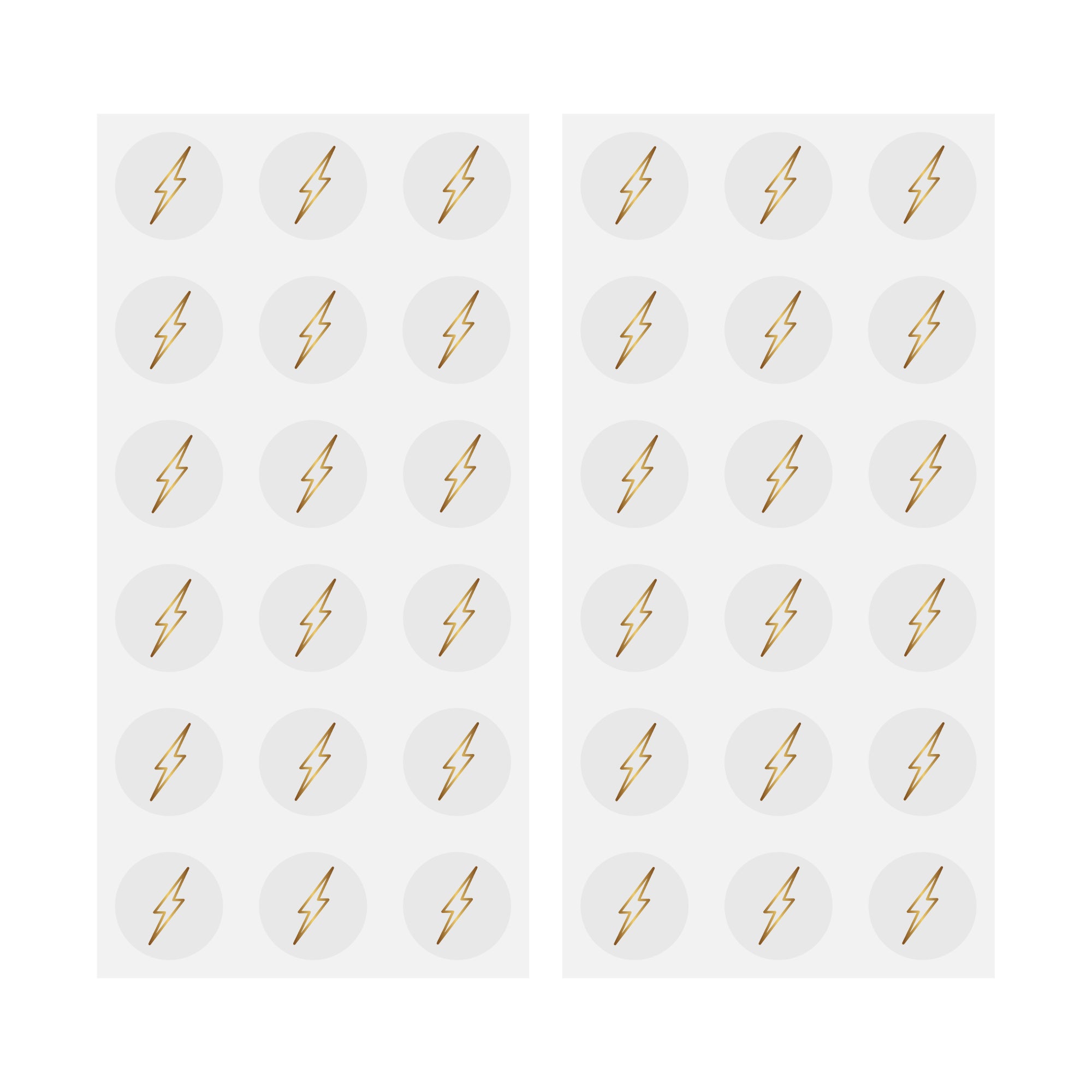 Two sheets of clear patches with gold lightning bolt designs